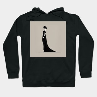 [AI Art] Lady in black, Minimal Art Style Hoodie